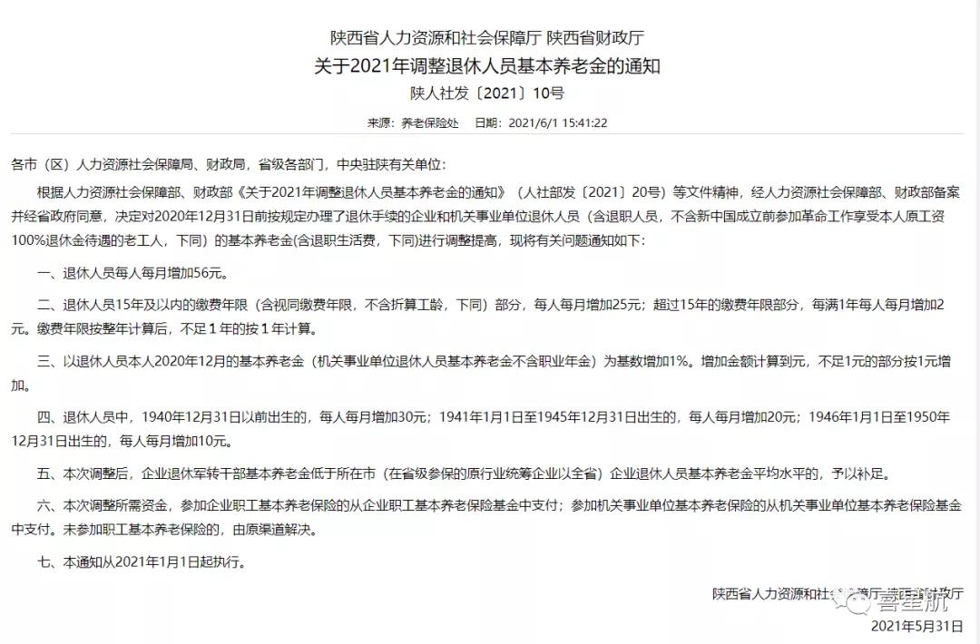 退休人員養老金，上漲啦！(圖1)